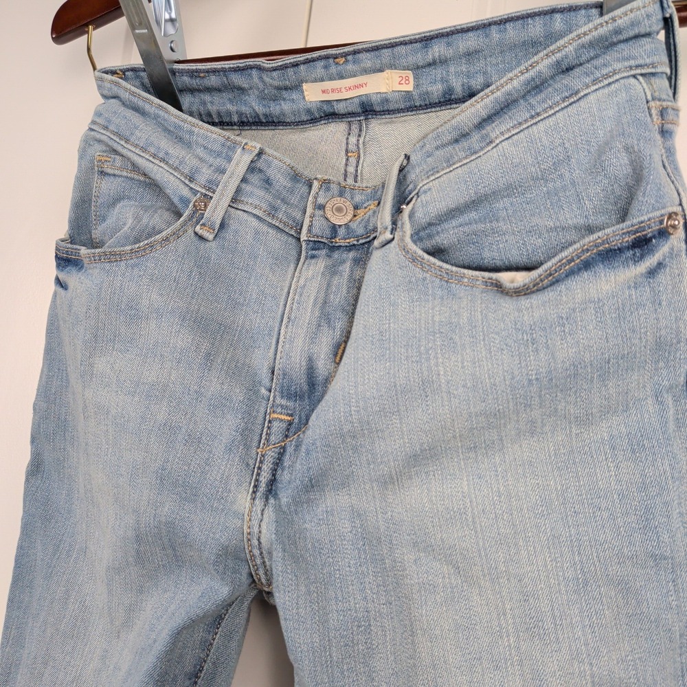 Levis Mid Rise Skinny Jeans Womens 28 Light Wash Denim Everyday Wear